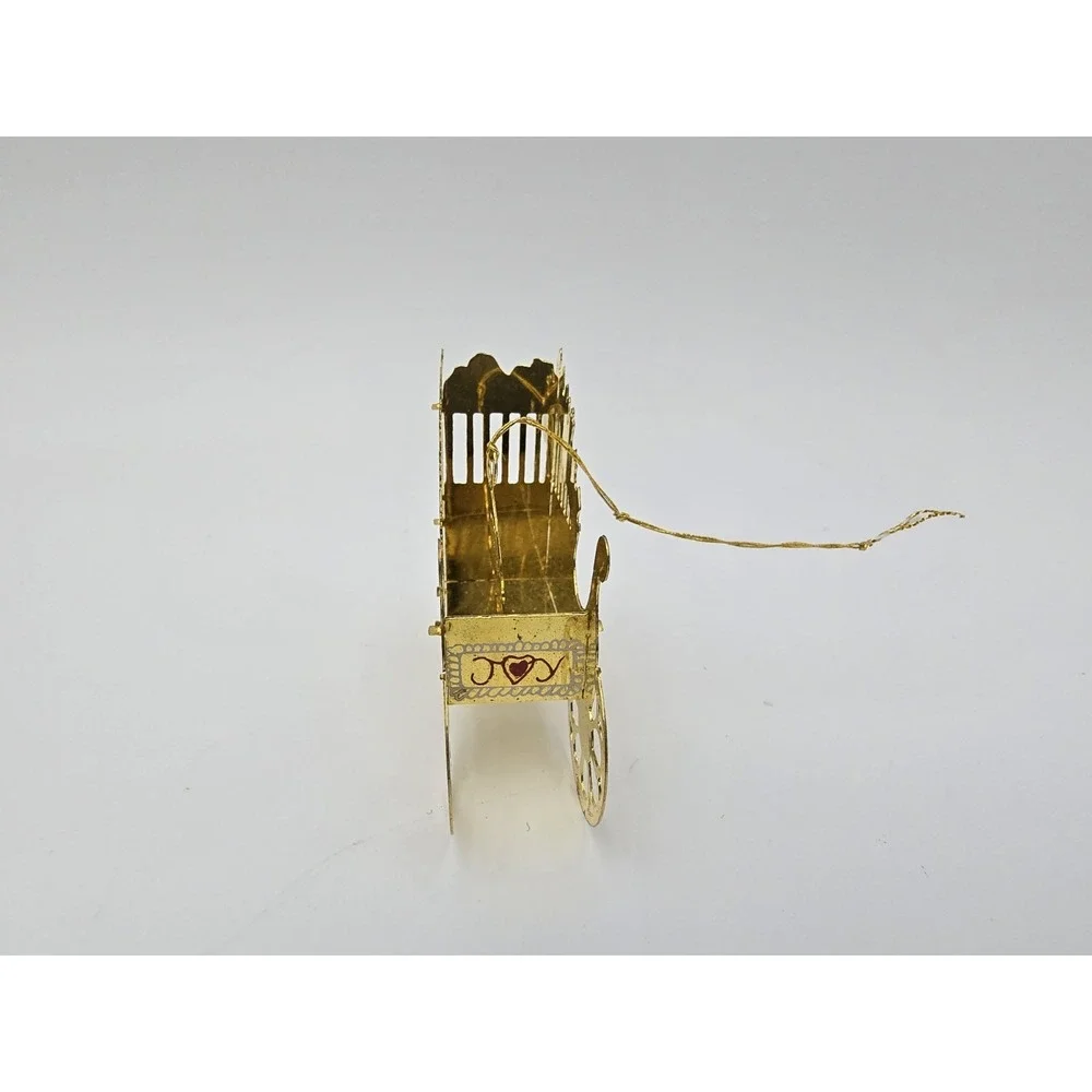 Vintage Polished Brass Sleigh‎ Santa's Sled Ornament